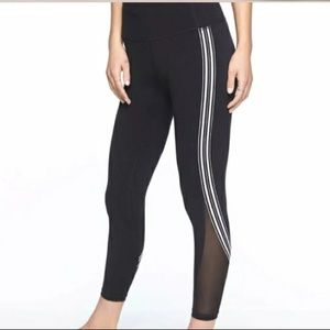 ATHLETA Black Side Stripe Salutation Tight 7/8 XS